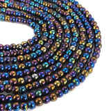 1 STRING/LINE PACK' 6 MM RAINBOW OPAQUE AB GLASS BEADS