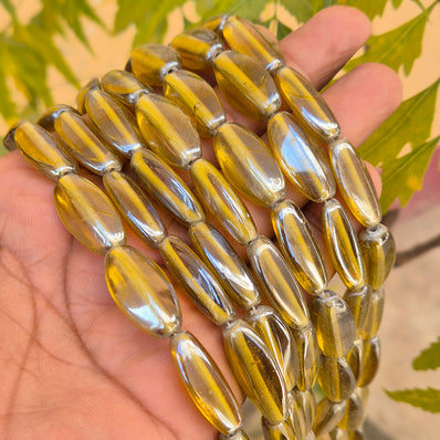 1 LINE/STRING PACK' SIZE APPROX' 12x23 MM' 17-18 BEADS' INDIAN NORMAL GLASS BEADS