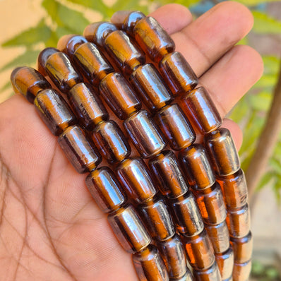 1 LINE/STRING PACK' SIZE APPROX' 10x16 MM' 24-25 BEADS' INDIAN NORMAL GLASS BEADS