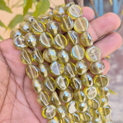 1 LINE/STRING PACK' SIZE APPROX' 13 MM' 30-31 BEADS' INDIAN NORMAL GLASS BEADS