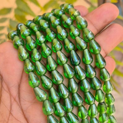 1 LINE/STRING PACK' SIZE APPROX' 8x11 MM' 34-35 BEADS' INDIAN NORMAL GLASS BEADS