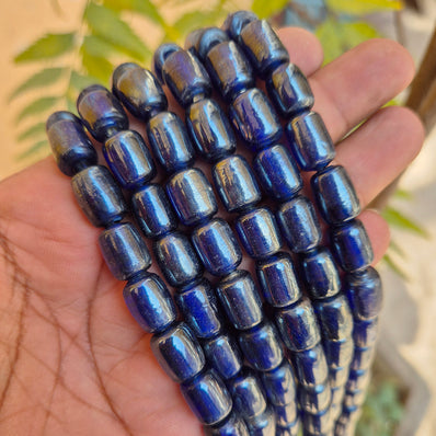 1 LINE/STRING PACK' SIZE APPROX' 9x12 MM' 26-28 BEADS' INDIAN NORMAL GLASS BEADS