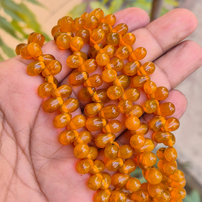 1 LINE/STRING PACK OF TEAR DROP GLASS BEADS' SIZE APPROX' 9x6 MM' 85-88 BEADS