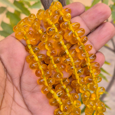 1 LINE/STRING PACK OF TEAR DROP GLASS BEADS' SIZE APPROX' 9x6 MM' 85-88 BEADS