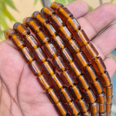1 LINE/STRING PACK' SIZE APPROX' 8x11 MM' 34-35 BEADS' INDIAN NORMAL GLASS BEADS