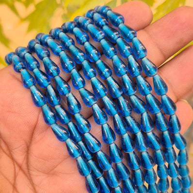 1 LINE/STRING PACK' SIZE APPROX' 6x9 MM' 40-41 BEADS' INDIAN NORMAL GLASS BEADS