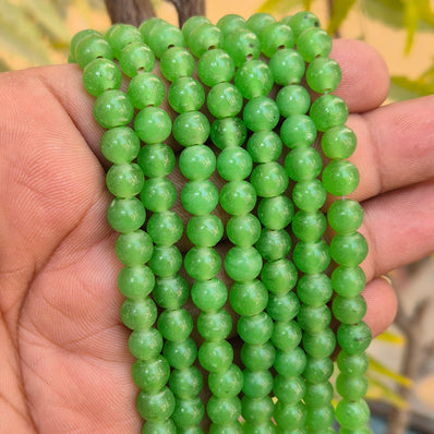 1 LINE/STRING PACK' SIZE APPROX' 7 MM' 62-63 BEADS' INDIAN NORMAL GLASS BEADS