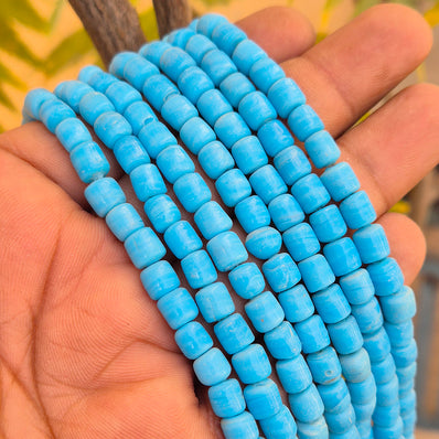 1 LINE/STRING PACK' SIZE APPROX' 6 MM' 58-60 BEADS' INDIAN NORMAL GLASS BEADS