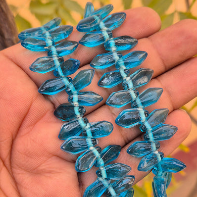 1 LINE/STRING PACK' SIZE APPROX' 7x14 MM' 84-86 BEADS' INDIAN NORMAL GLASS BEADS