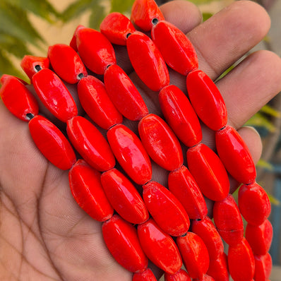 1 LINE/STRING PACK' SIZE APPROX' 20x11 MM' 18-20 BEADS' INDIAN NORMAL GLASS BEADS