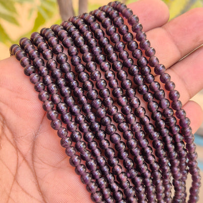 1 LINE/STRING PACK' SIZE APPROX 4x4 MM' 48-50 BEADS' INDIAN NORMAL GLASS BEADS