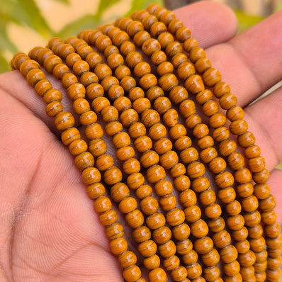 1 LINE/STRING PACK' SIZE APPROX 4x4 MM' 48-50 BEADS' INDIAN NORMAL GLASS BEADS