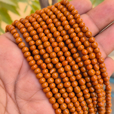 1 LINE/STRING PACK' SIZE APPROX 4x4 MM' 48-50 BEADS' INDIAN NORMAL GLASS BEADS