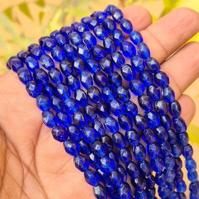 1 LINE/STRING PACK' SIZE APPROX 6x7 MM' 54-55 BEADS' INDIAN NORMAL GLASS BEADS