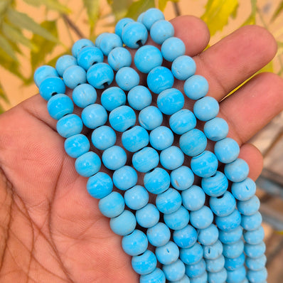 1 LINE/STRING PACK' SIZE APPROX 8-9 MM' 64-65 BEADS' INDIAN NORMAL GLASS BEADS