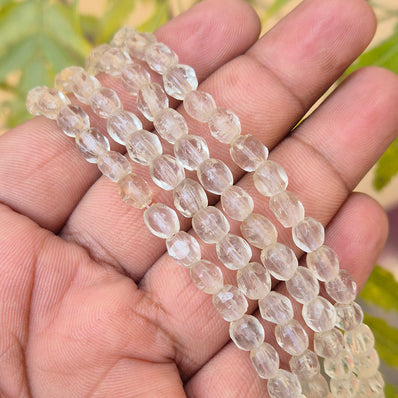 1 LINE/STRING PACK' SIZE APPROX 5x6 MM' 54-55 BEADS' INDIAN NORMAL GLASS BEADS