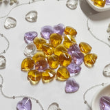 10 PIECES MIX PACK SOFT FACETED HEART CRYSTAL GLASS BEADS