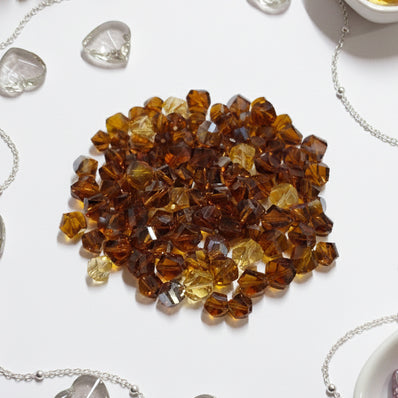 50 GRAMS PACK' MIX PACK OF FANCY HELIX CUT GLASS CRYSTAL BEADS