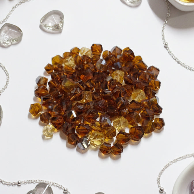 50 GRAMS PACK' MIX PACK OF FANCY HELIX CUT GLASS CRYSTAL BEADS