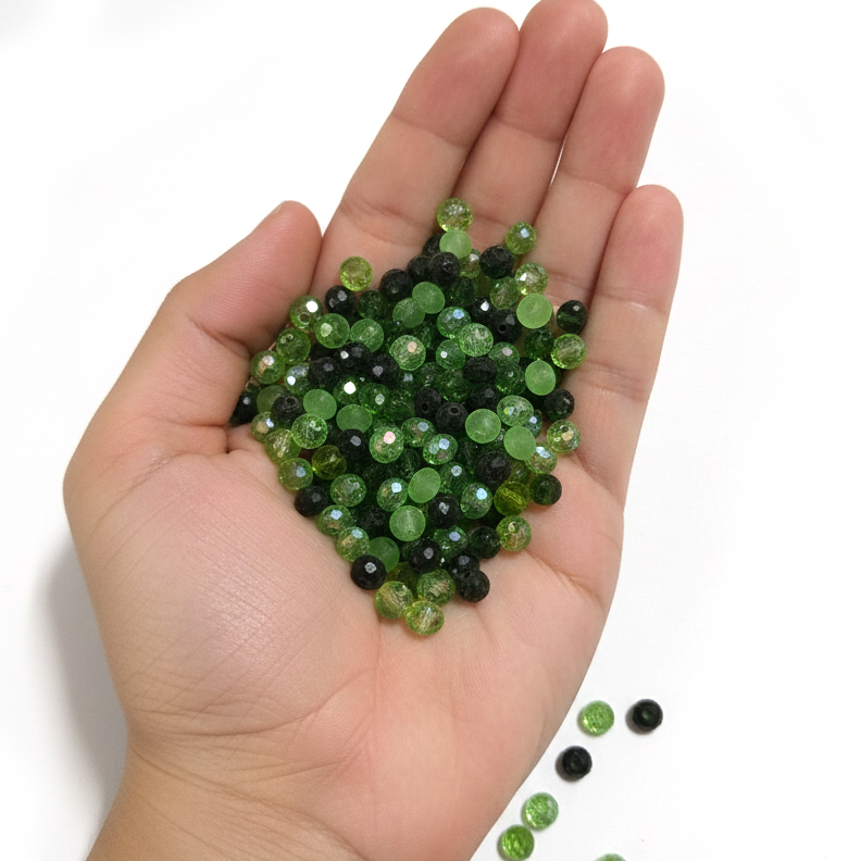 40 GRAMS PACK' MIX PACK OF FANCY GLASS CRYSTAL BEADS