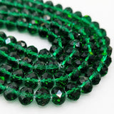 12x10 mm Emerald Green Crystal Glass Faceted Rondelle Beads – 20 Pieces Loose Pack for Jewelry Making