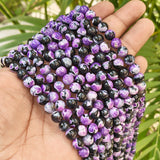 1 STRING/LINE PACK' APPROX 46-47 PIECES' 8MM SIZE TIBETIAN DUAL COLOR AGATE BEADS