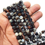 ONYX' 8 MM ROUND BEADS FACETED' 44-46 BEADS APPROX SOLD BY PER LINE PACK