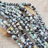1 STRING/LINE PACK' APPROX 46-47 PIECES' 8MM SIZE TIBETIAN DUAL COLOR AGATE BEADS