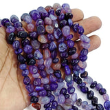 Natural Purple Onyx Agate Tumble Beads, 9-12mm Smooth Nugget Strands for Jewelry Making, 45-47 Pieces