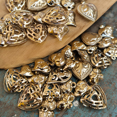 45-50 PCS LOT, HEART SHAPED OPENABLE PHOTO LOCKET MIX PACK