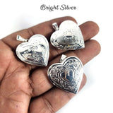 2 PCS LOT, HEART SHAPED OPENABLE PHOTO LOCKET JEWELLERY FOR WOMEN IN SIZE ABOUT 30 MM