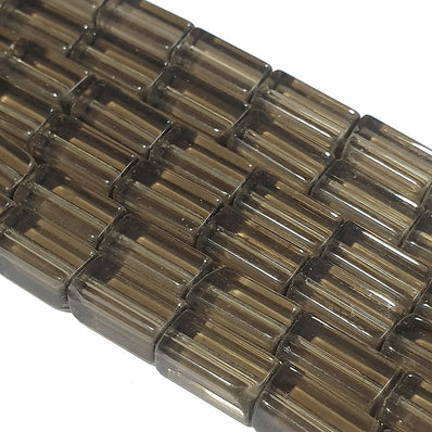 Per Line/Strand Rectangle Shape plain crystal glass beads, Gary color