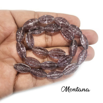 LEAF DESIGN CARVED 'SUPER FINE FINISH HIGH QUALITY CZECHOSLOVAKIAN (CZECH REP.) CRYSTAL BEADS