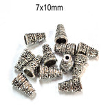 20pcs pack, Silver Plated Metal Bead Caps – Antique Oxidized Flower & Star Design Spacer Caps for Jewelry Making, Size Approximately 7x10mm