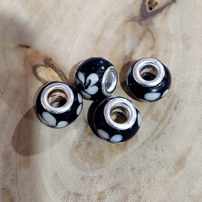 4 Pcs Pack, Large Hole Murano Lampwork Beads 14-16mm