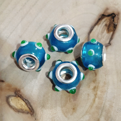 4 Pcs Pack, Large Hole Murano Lampwork Beads 14-16mm