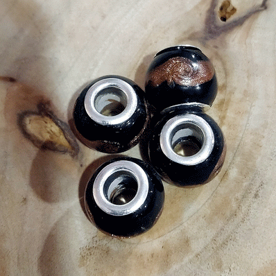 4 Pcs Pack, Large Hole Murano Lampwork Beads 14-16mm