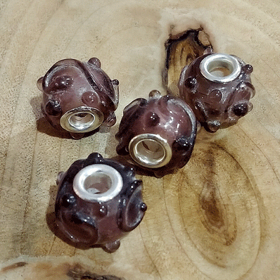 4 Pcs Pack, Large Hole Murano Lampwork Beads 14-16mm
