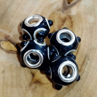 4 Pcs Pack, Large Hole Murano Lampwork Beads 14-16mm