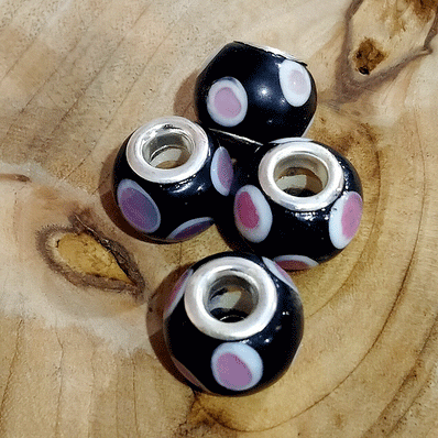 4 Pcs Pack, Large Hole Murano Lampwork Beads 14-16mm