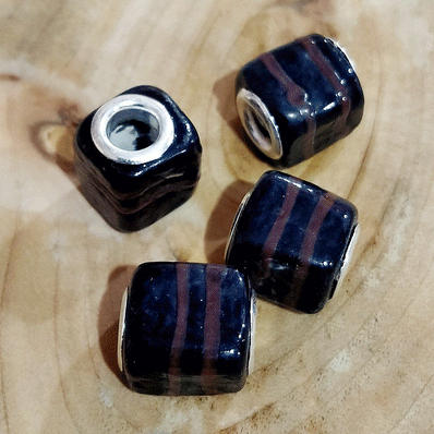 4 Pcs Pack, Large Hole Murano Lampwork Beads 14-16mm