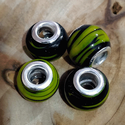 4 Pcs Pack, Large Hole Murano Lampwork Beads 14-16mm