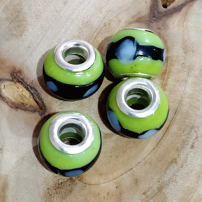 4 Pcs Pack, Large Hole Murano Lampwork Beads 14-16mm