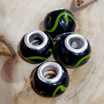 4 Pcs Pack, Large Hole Murano Lampwork Beads 14-16mm