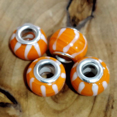 4 Pcs Pack, Large Hole Murano Lampwork Beads 14-16mm