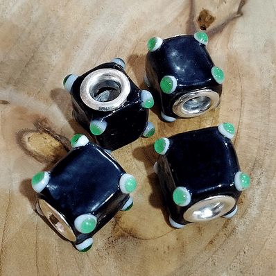 4 Pcs Pack, Large Hole Murano Lampwork Beads 14-16mm