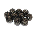4pcs pkg. Black crystal stone Round Pave Beads in size about 8mm