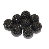 4pcs pkg. Black crystal stone Round Pave Beads in size about 10mm