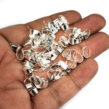 50 PCS PACK, 8x4 MM SIZE, SHINY SILVER PLATED, HIGH QUALITY OF PENDANT BAIL FINDING RAW JEWELRY MAKING MATERIALS