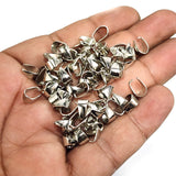 50 PCS PACK, 8X4 MM SIZE, RHODIUM SILVER PLATED, HIGH QUALITY OF PENDANT BAIL FINDING RAW JEWELRY MAKING MATERIALS